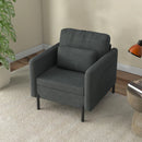 Poltroncina Moderna 73x73x80 cm in Tessuto Effetto Lino Grigio