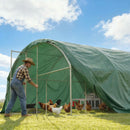 Telo Impermeabile 6x8 m con 28 Occhielli per Fissaggio in PE Resistente agli Strappi da 90 GSM Verde      