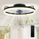 Ventilatore a Soffitto Ø50 cm con Luce LED Regolabile Telecomando Timer 6 Velocità in Acciaio e Plastica Nero      