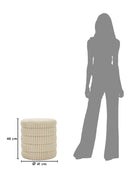 Puff Goteborg Levels Ø41x46 cm in MDF e Spugna e Poliestere Bianco      