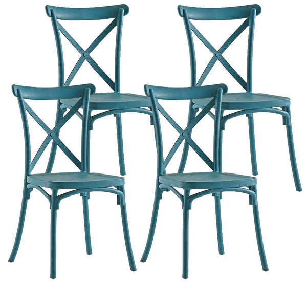 prezzo Set 4 Sedie 88x44x49 cm in Polipropilene Ottanio