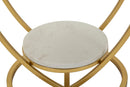 Tavolinetto Heart Oro Ø40x45,5 cm in Ferro e Marmo Oro e Bianco      