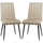 Set 2 Sedie Imbottite 43x58x90 cm in Tessuto Marrone Chiaro