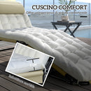 Lettino da Giardino 68x189x30 cm Pieghevole e Reclinabile con Tasca Laterale in Poliestere Beige      