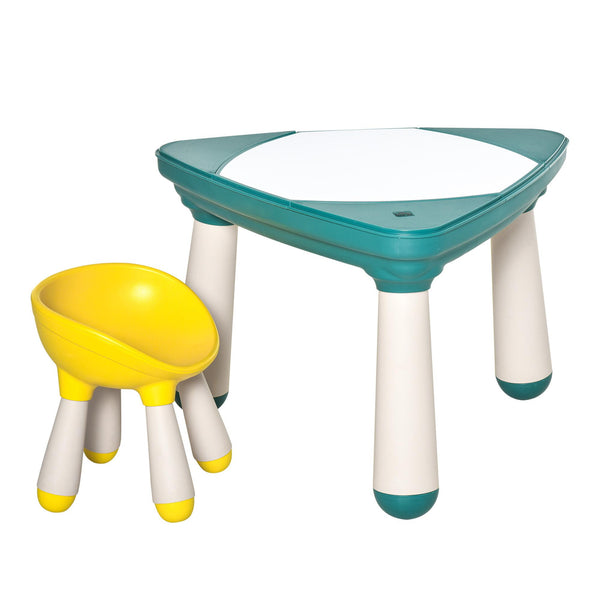 prezzo Set Tavolino con Sedia per Bambini in ABS Giallo e Verde