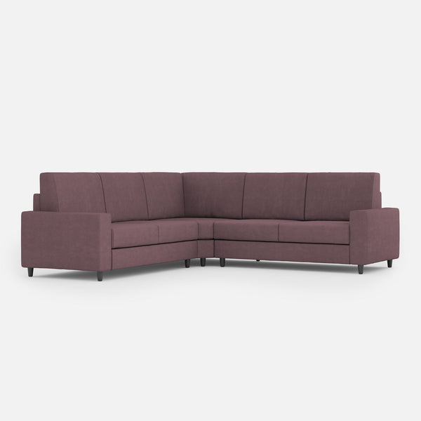 Divano Angolare 5 Posti 246x246x85 cm Sakar in Tessuto Prugna sconto