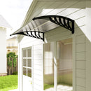 Tettoia da Esterno 103x96,5x27cm per Porte e Finestre in Policarbonato Trasparente      