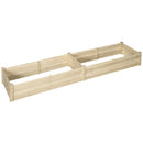 Letto per Orto Rialzato con Fondo Aperto e 2 Sezioni Separate 244x61,5x27 cm in Legno di Abete Naturale