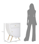 Comodino Alto Venus 60x32x79 cm in MDF e Ferro Bianco e Oro      