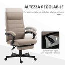 Sedia Poltrona da Ufficio Presidenziale 68x67x106-114 cm con Poggiapiedi Marrone