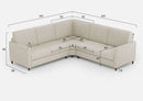 Divano Angolare 5 Posti 241x241x85 cm Karay in Tessuto Latte