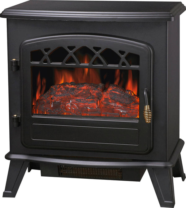acquista Stufa Elettrica da Pavimento Effetto Fiamma 1850W Vannini Ilona Nero