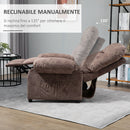 Poltrona Relax Manuale Reclinabile con Poggiapiedi Estraibile Marrone Chiaro