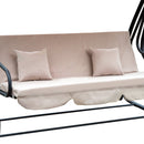 Dondolo 3 Posti da Giardino con Schienale Reclinabile per Funzione Letto Beige