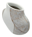 Vaso Resina Ho Chi Minh 35x13,5x37,5 cm in Resina Bianco effetto lavato      