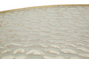 Tavolinetti Noah Gold Set 4 Pz Ø47x54,5 cm - Ø36x50 cm - Ø28x45 cm - Ø70x45 cm in Ferro e Vetro Oro      