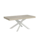 Tavolo Allungabile 200-304x90x77 cm Volantis Cashmere Telaio Bianco 