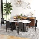 Set 6 Sedie da Pranzo Moderne Schienale Alto Cuciture a Diamante 41x50x97 cm Nero  