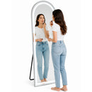 Specchio ad Arco 160x50 cm Figura Intera e LED a 3 Colori Dimmerabile in Alluminio      