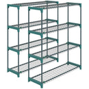 Set di 2 Scaffali per Piante a 4 Livelli 90x28x104 cm con Ganci in Acciaio Verde      