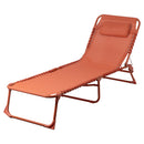 Lettino Mare Richiudibile 190x58x29 cm in Acciaio e Poliestere Ruggine Gallipoli      
