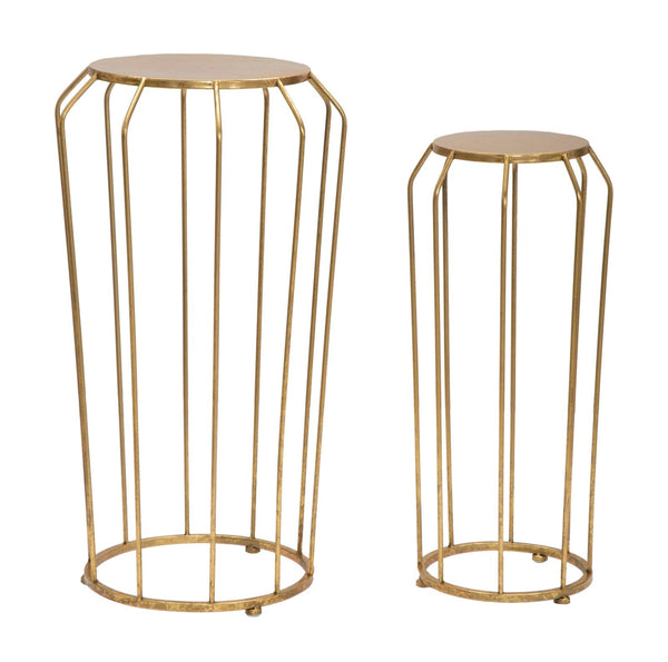 online Tavolinetti Thing Coppia Ø38x70-26,8x60 cm in Ferro Oro