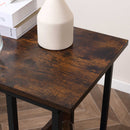 Tavolino da Salotto 55x35x69 cm con Ruote in Metallo e Legno Marrone