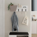Mensola Appendiabiti da Parete 74x15,7x26 cm Attaccapanni Bianco e Beige Chiaro     