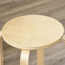 Set 4 Sgabelli Impilabili Rotondi in Legno 40x54 cm Colore Legno 