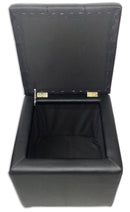 Cubo Pouf Contenitore in Similpelle e Cristalli Renier Nero