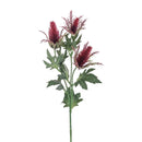 Set 8 Pianta Artificiale di Eringium Composta da 3 Fiori Altezza 68 cm Bordeaux