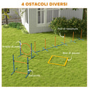 Set Agility Dog con Anello e Barra per Salto Paletti Slalom Fischietto Palline e Borsa Arancione      