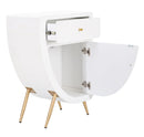 Comodino Alto Venus 60x32x79 cm in MDF e Ferro Bianco e Oro      