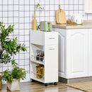 Carrello da Cucina con 2 Ripiani 25x50x85 cm in Truciolato e Acciaio Inox in Truciolato e Acciaio Inox