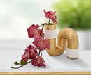 Vaso Bann 10,5x10,5x12,7 cm in Poliestere Oro e Bianco      