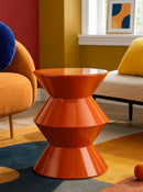 Tavolinetto Zag Orange Ø37,5x45 cm in Metallo Arancione      