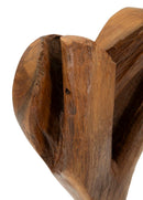 Scultura Cuore 15x10x35 cm in Teak Riciclato         