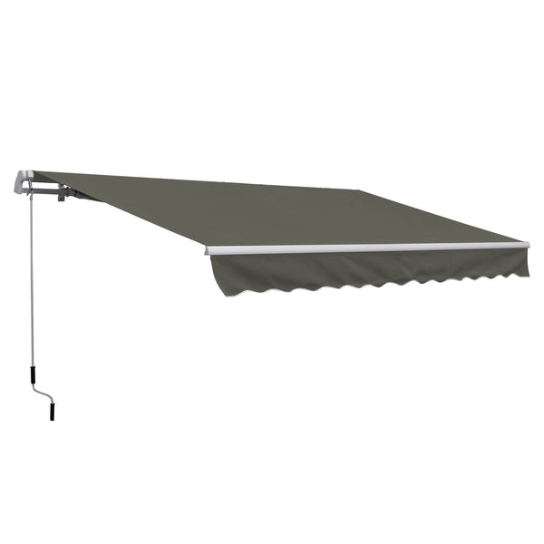 Tenda da Sole per Esterno Avvolgibile a Bracci 350x250 cm con Apertura a Manovella Grigio online