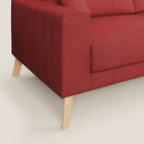 Divano 3 Posti 186x95x91 cm in Tessuto Rosso