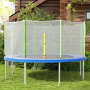 Rete di Protezione per Trampolini a 8 Pali con Ingresso con Cerniera Ø366x180 cm in PE Nero e Verde