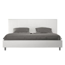 Letto Matrimoniale Imbottito in Similpelle Mika Bianco Varie Misure
