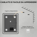 Specchio Bagno 70x90 cm LED Touch con Luce Dimmerabile a 3 Temperature e Antiappannamento      
