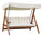 Dondolo da Giardino 3 Posti 190x120x180 cm in Legno con Cuscini Ecrù