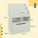 Libreria per Bambini con Ripiani Mensole e Cassetto 60x29,9x90 cm in MDF Verde 