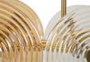 Lampadario Venice 116x27x79 cm in Vetro e Ferro Oro e Naturale e Marrone      