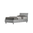 Letto Singolo Testata Doghe Inclinata Ankel Grigio Varie Misure