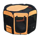 Box per Cani Gatti e Animali Domestici Pieghevole Arancione e Nero Ø91x58 cm 