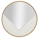 Specchio da Muro Tolosa 80x4x80 cm in MDF e Ferro e Specchio Bianco e Oro      