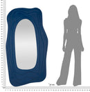 Specchio da Muro Dafne Blu 90x4x165 cm in MDF e Specchio Blu      