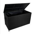Baule da Esterno 138x70x80 cm in Rattan con Borsa Impermeabile Nero 